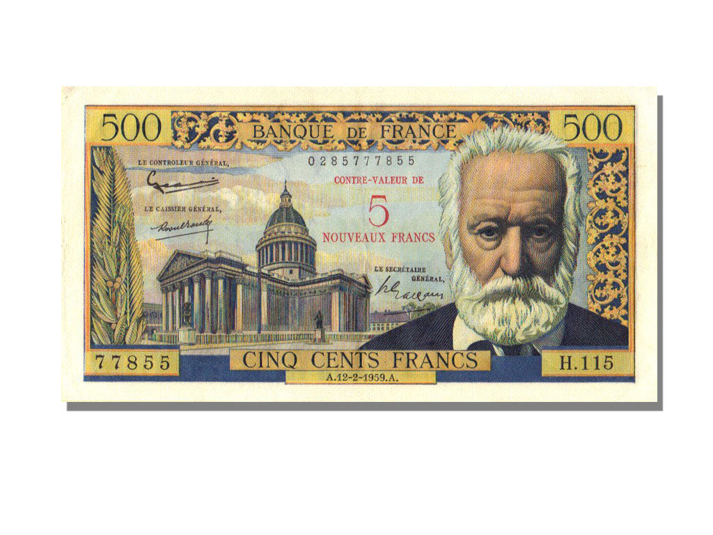 FRANCE, 5 NF sur 500 Francs, 1959, 1959-02-12, UNC(63), H.115, Fayette #52.2