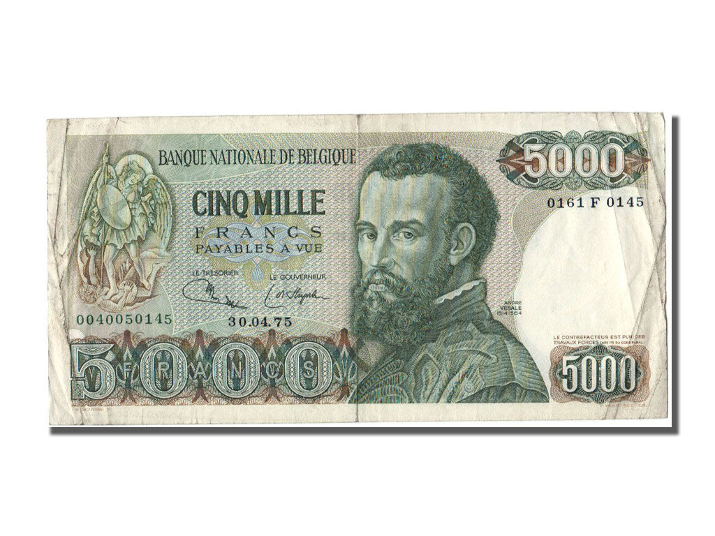 Banknote, Belgium, 5000 Francs, 1975, 1975-04-30, EF(40-45)