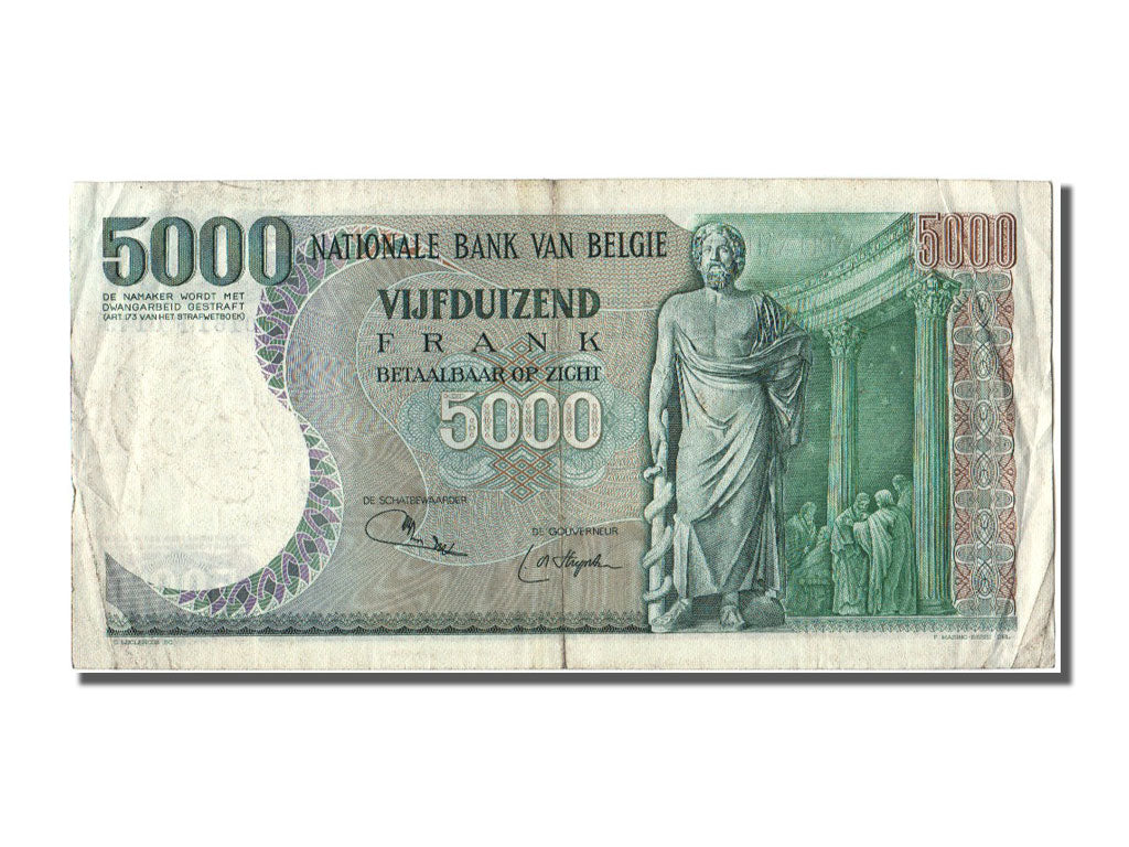 Banknote, Belgium, 5000 Francs, 1975, 1975-04-30, EF(40-45)