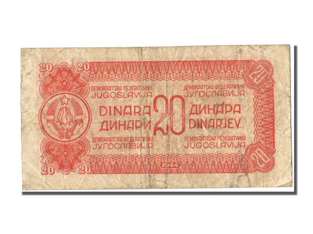 Yugoslavia, 20 Dinara, 1944, KM #51a, EF(40-45), J3