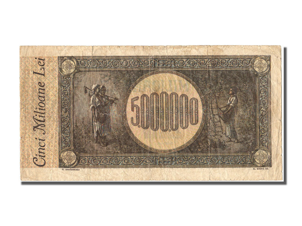 Romania, 5,000,000 Lei, 1947, KM #61b, 1947-06-25, VF(30-35), B1
