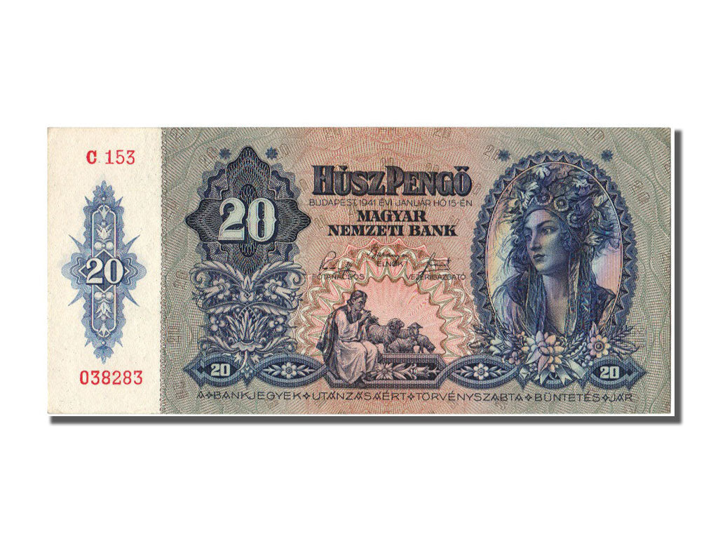 Hungary, 20 Pengö, 1941, KM #109, 1941-01-15, UNC(60-62), C