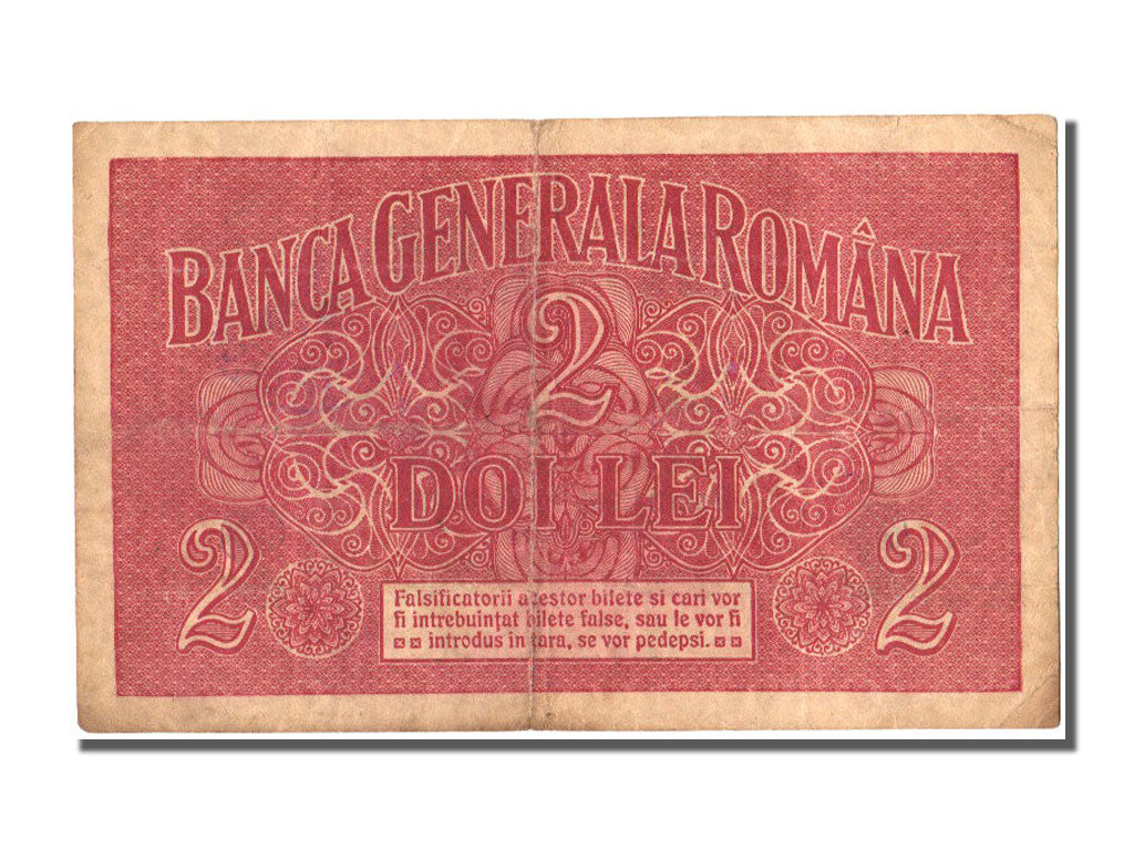 Romania, 2 Lei, 1917, KM #M4, EF(40-45), H