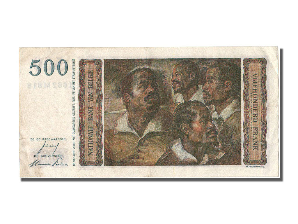 Belgium, 500 Francs, 1955, KM #130a, 1955-01-22, EF(40-45), 1662M818