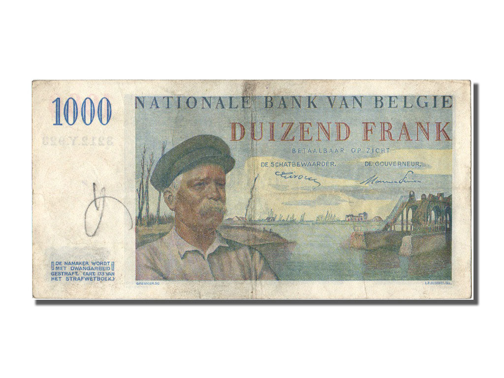 Banknote, Belgium, 1000 Francs, 1950, 1950-11-25, EF(40-45)