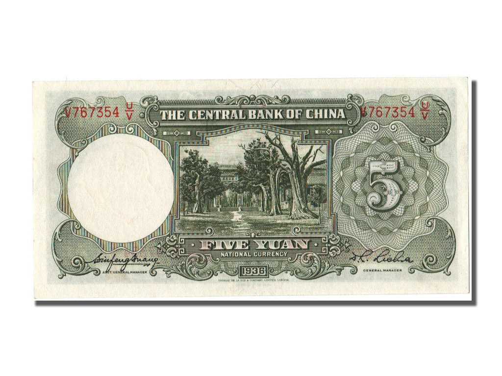 Cina, 5 Yüan, 1936, FDS