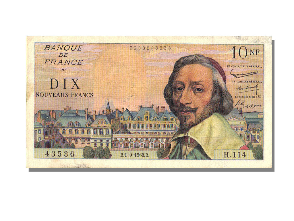 Francia, 10 Nouveaux Francs, 10 NF 1959-1963 ''Richelieu'', 1960, KM:142a, 19...