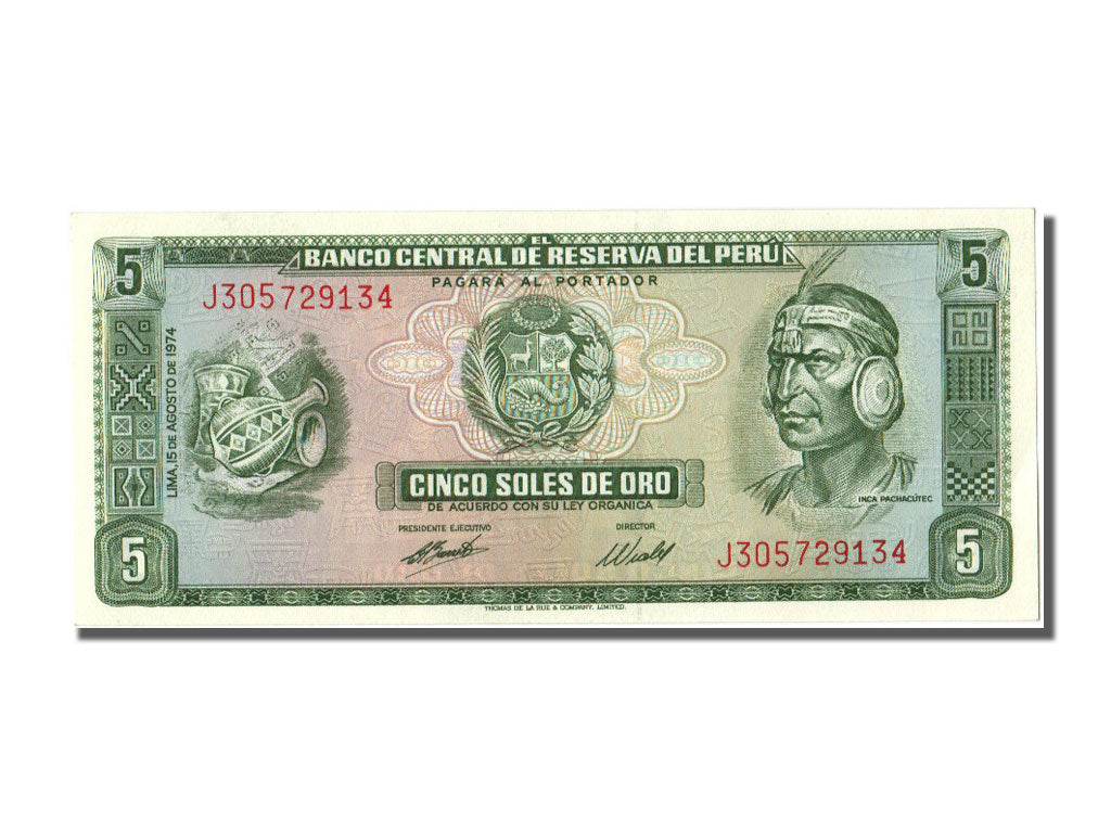 Peru, 5 Soles de Oro, 1974, KM #99c, 1974-08-15, UNC(65-70), J