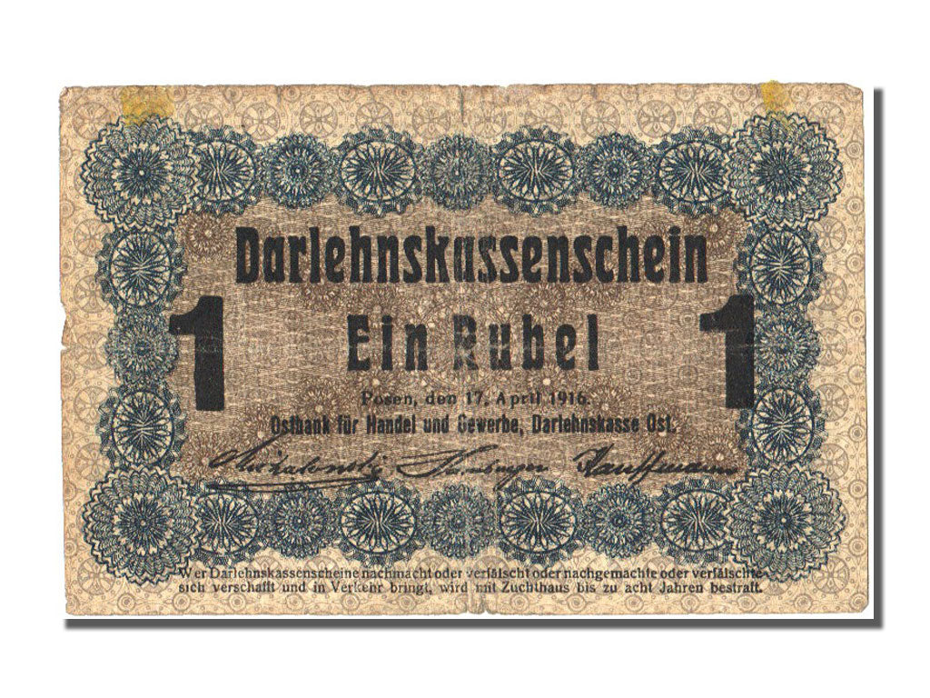 Allemagne, 1 Rouble type 1916