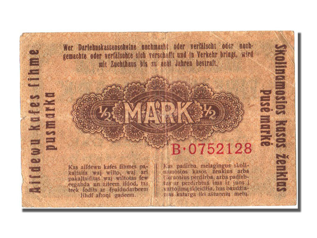 Germany, 1/2 Mark, 1918, KM #R127, 1918-04-04, VF(30-35), B