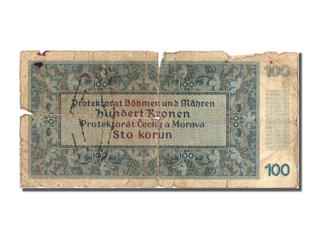 Bohemia and Moravia, 100 Korun, 1940, KM #6a, 1940-08-20, VG(8-10)