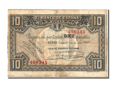 Spain, 10 Pesetas, 1937, KM #S562, 1937-01-01, VF(30-35)