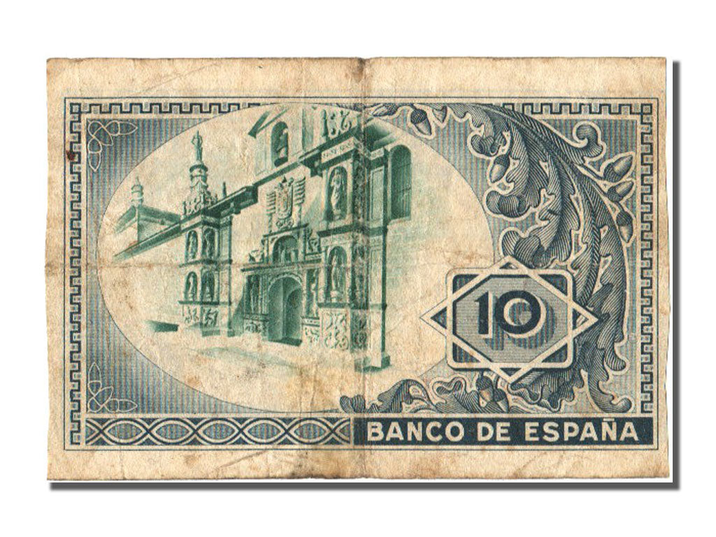 Spain, 10 Pesetas, 1937, KM #S562, 1937-01-01, VF(30-35)