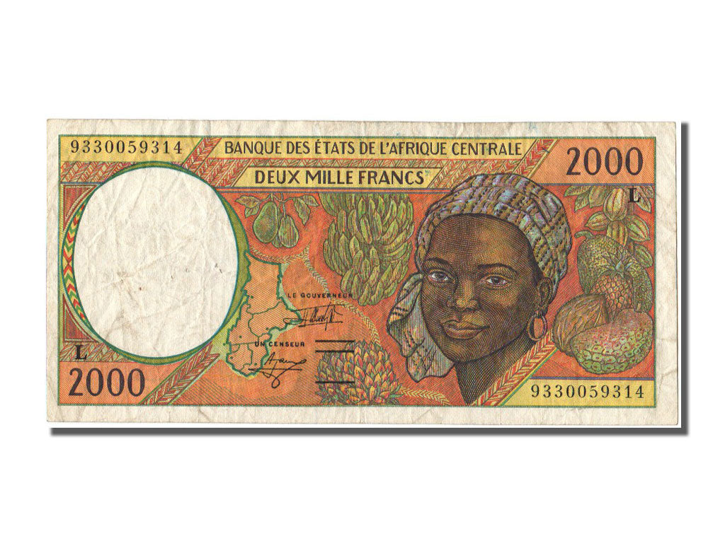 Central African States, 2000 Francs, 1993, KM #403La, EF(40-45)