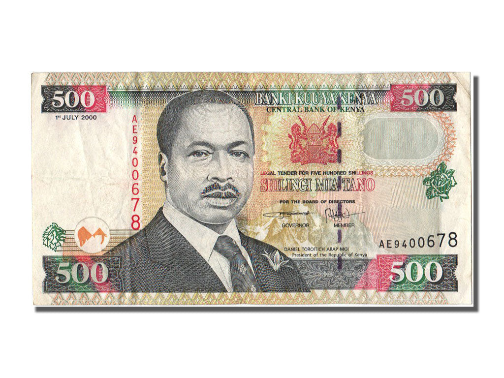 Kenya, 500 Shillings, 2000, KM #39c, 2000-07-01, EF(40-45), AE