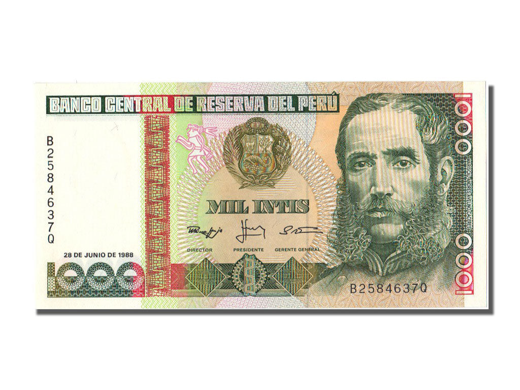 Peru, 1000 Intis, 1988, KM #136b, 1988-06-28, UNC(65-70), B2584637Q