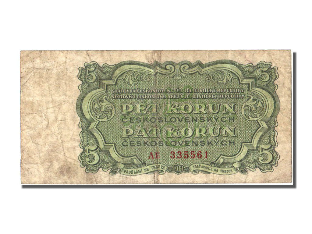 Banknote, Czechoslovakia, 5 Korun, 1961, VF(20-25)
