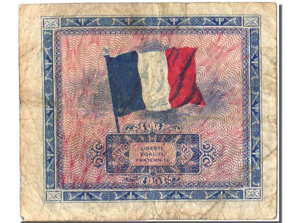 France, 2 Francs, 1944 Flag/France, 1944, KM #114a, 1944-06-01, VF(30-35),...