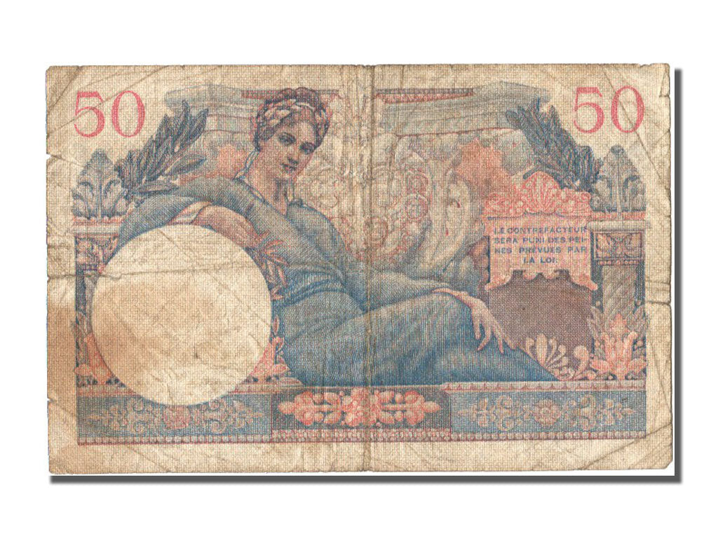 France, 50 Francs, 1947 French Treasury, 1947, KM #M8, 1947-01-01, VF(20-25),...