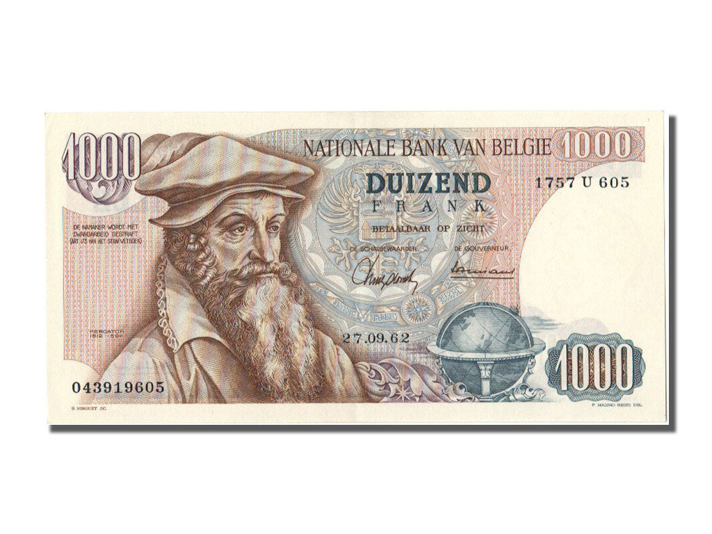 Belgium, 1000 Francs, 1962, 1962-09-27, UNC(65-70), U