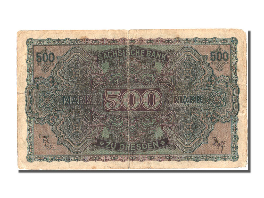 German States, 500 Mark, 1922, KM #S954a, 1922-07-01, VF(20-25), 026926