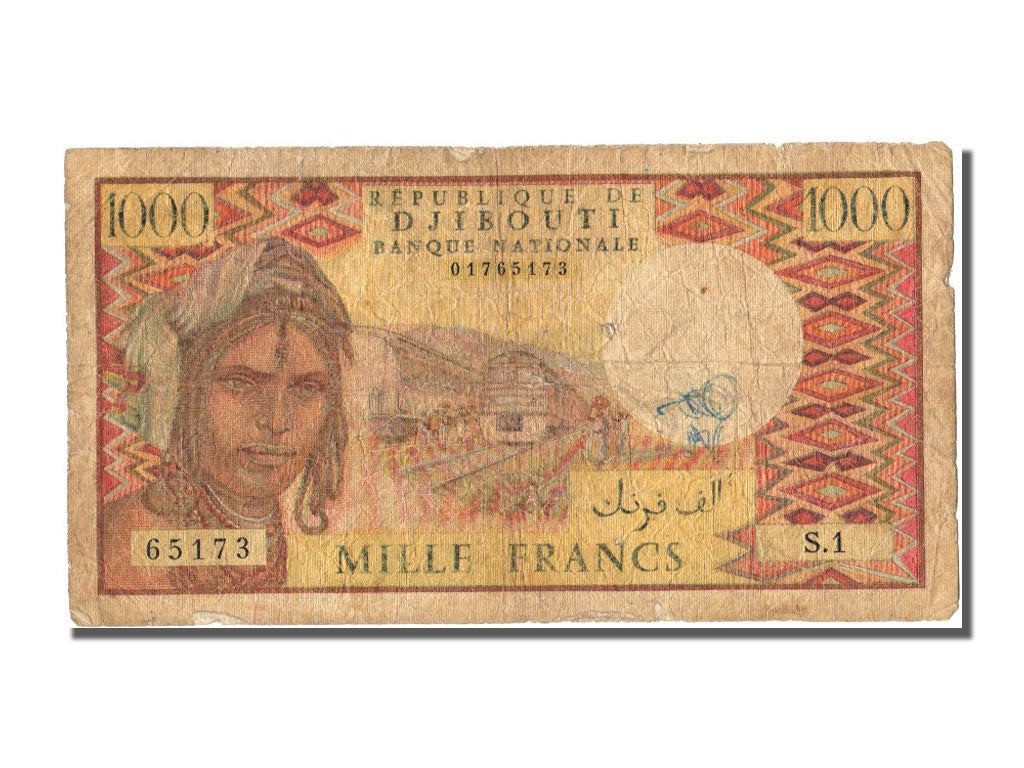 Djibouti, 1000 Francs, 1979, KM #37a, F(12-15), S