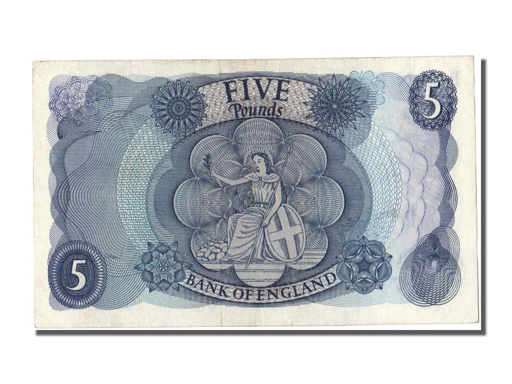 Great Britain, 5 Pounds, 1966, KM #375b, EF(40-45), T