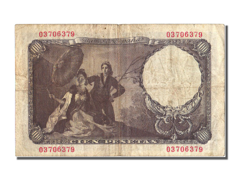 Spain, 100 Pesetas, 1946, KM #131a, 1946-02-19, VF(20-25), O