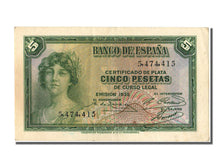 Banknote, Spain, 5 Pesetas, 1935, AU(50-53)