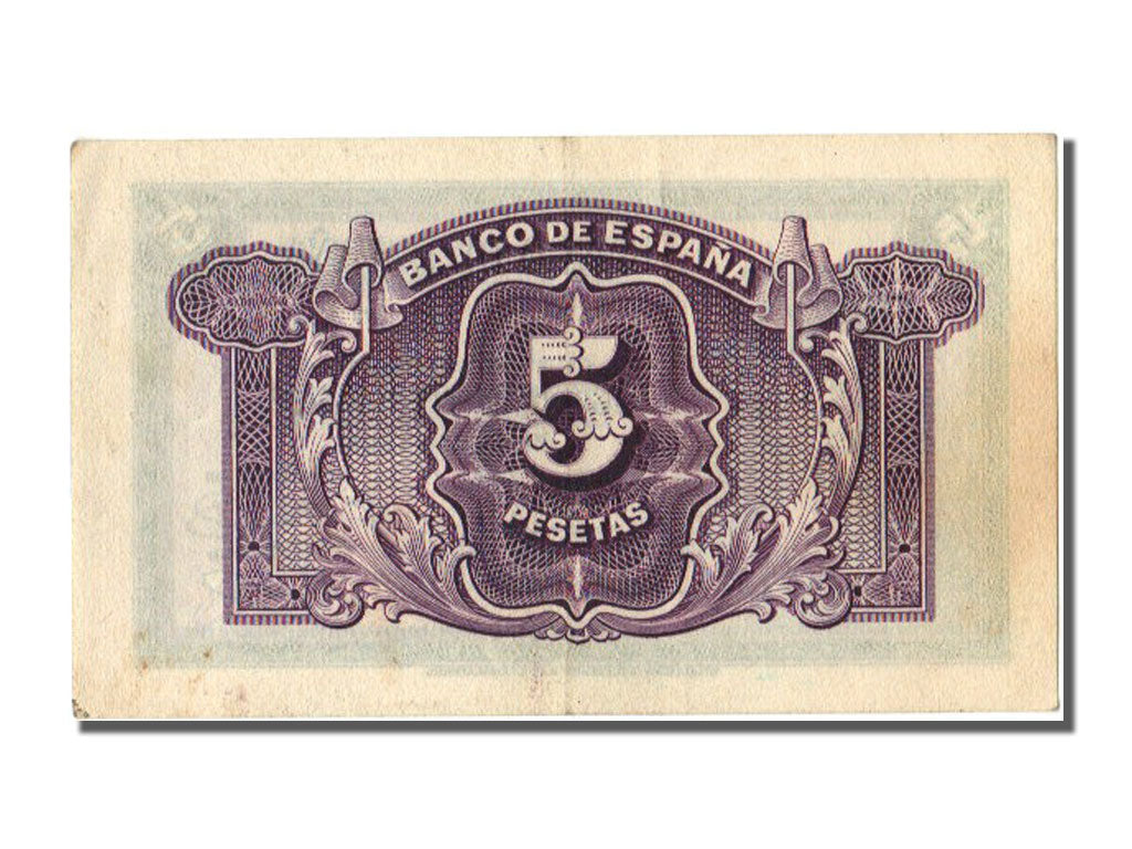 Banknote, Spain, 5 Pesetas, 1935, AU(50-53)