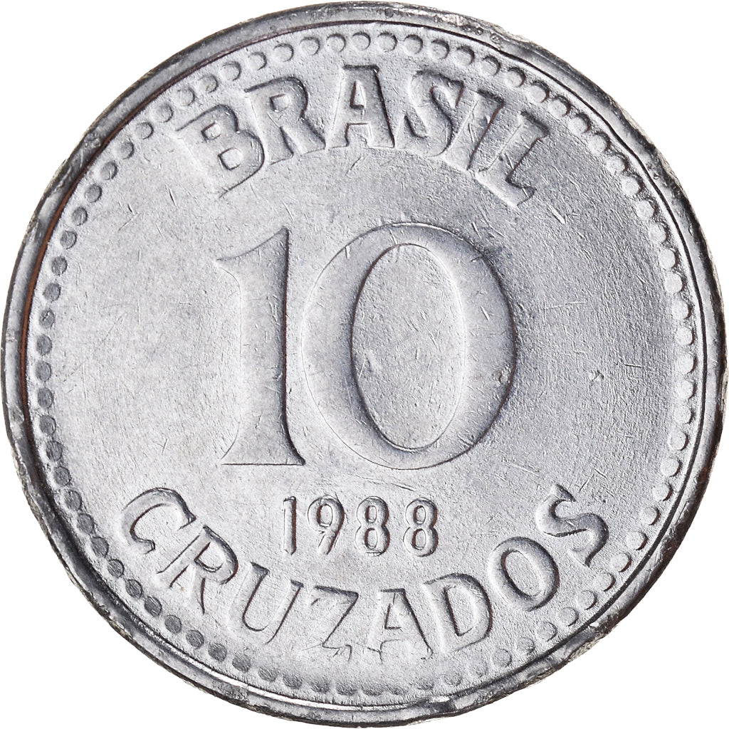 Moneta, Brasile, 10 Cruzados, 1988