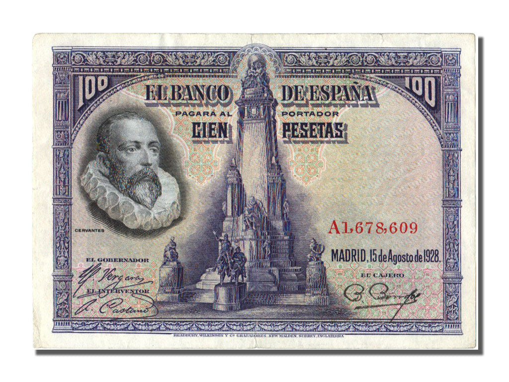 Billete, 100 Pesetas, 1928, España, MBC