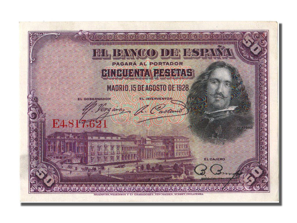 Banknote, Spain, 50 Pesetas, 1928, 1928-08-15, UNC(60-62)