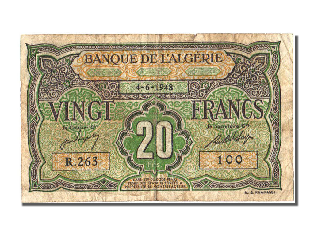 Algérie, 20 Francs type 1946-48