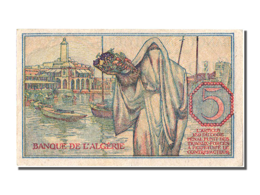 Algeria, 5 Francs, 1944, KM #94b, 1944-10-02, UNC(65-70), C