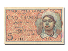 Algeria, 5 Francs, 1944, KM #94a, 1944-02-08, AU(55-58), M