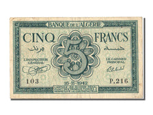 Algeria, 5 Francs, 1942, KM #91, 1942-11-16, EF(40-45), P
