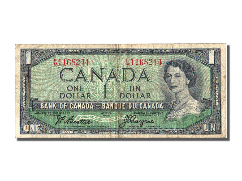 Canada, 1 Dollar, 1954, KM #74a, VF(30-35), F/M