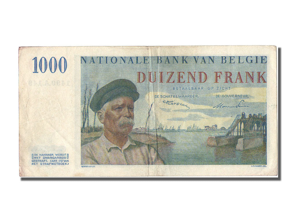 Banknote, Belgium, 1000 Francs, 1950, 1950-06-02, EF(40-45)
