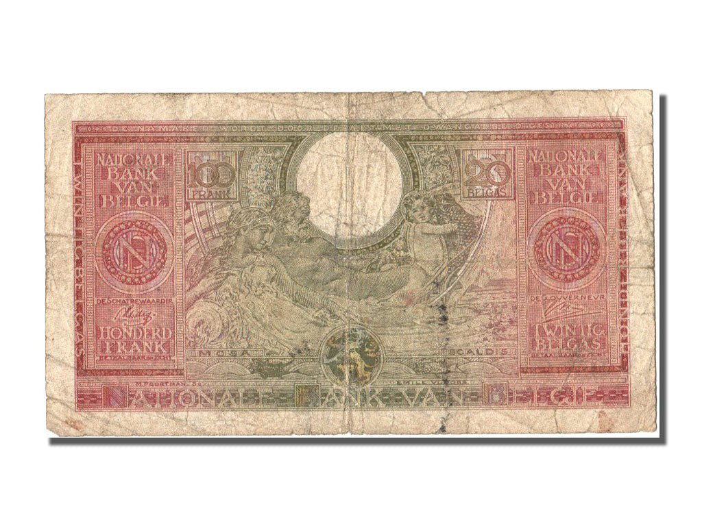 Banknote, Belgium, 100 Francs-20 Belgas, 1943, 1943-02-01, VF(20-25)