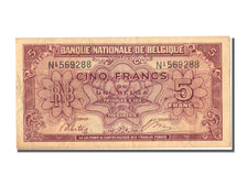 Belgium, 5 Francs-1 Belga, 1943, KM #121, 1943-02-01, EF(40-45), N