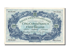 Belgium, 500 Francs-100 Belgas, 1938, KM #109, 1938-09-21, AU(55-58), K