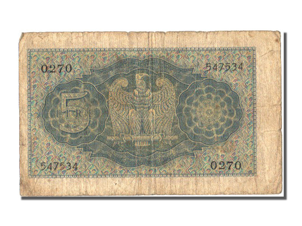 Italy, 5 Lire, 1939, VF(30-35)