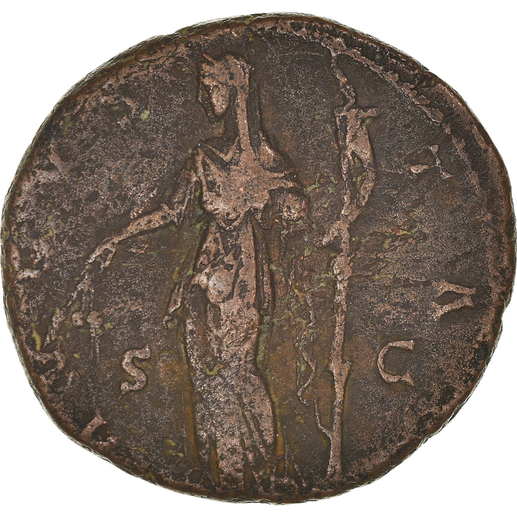 Moeda, Diva Faustina I, As, After 141 AD, Rome, VF(20-25), Bronze, RIC:1169