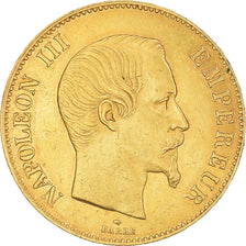 Munten, Frankrijk, Napoleon III, 100 Francs, 1858, Paris, ZF, Goud, KM:786.1
