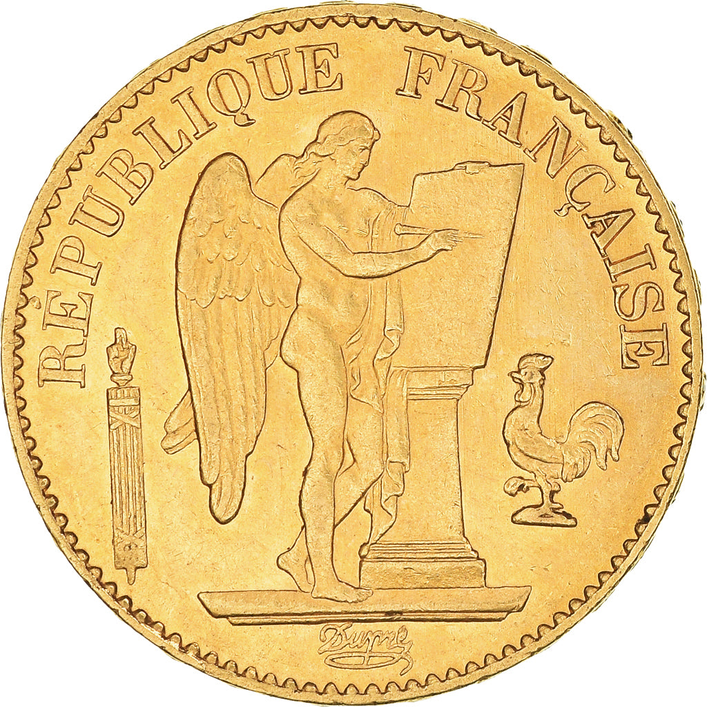 Munten, Frankrijk, Génie, 20 Francs, 1878, Paris, PR+, Goud, KM:825