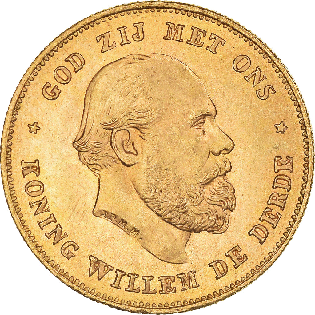 Monnaie, Pays-Bas, William III, 10 Gulden, 1875, SPL, Or, KM:105