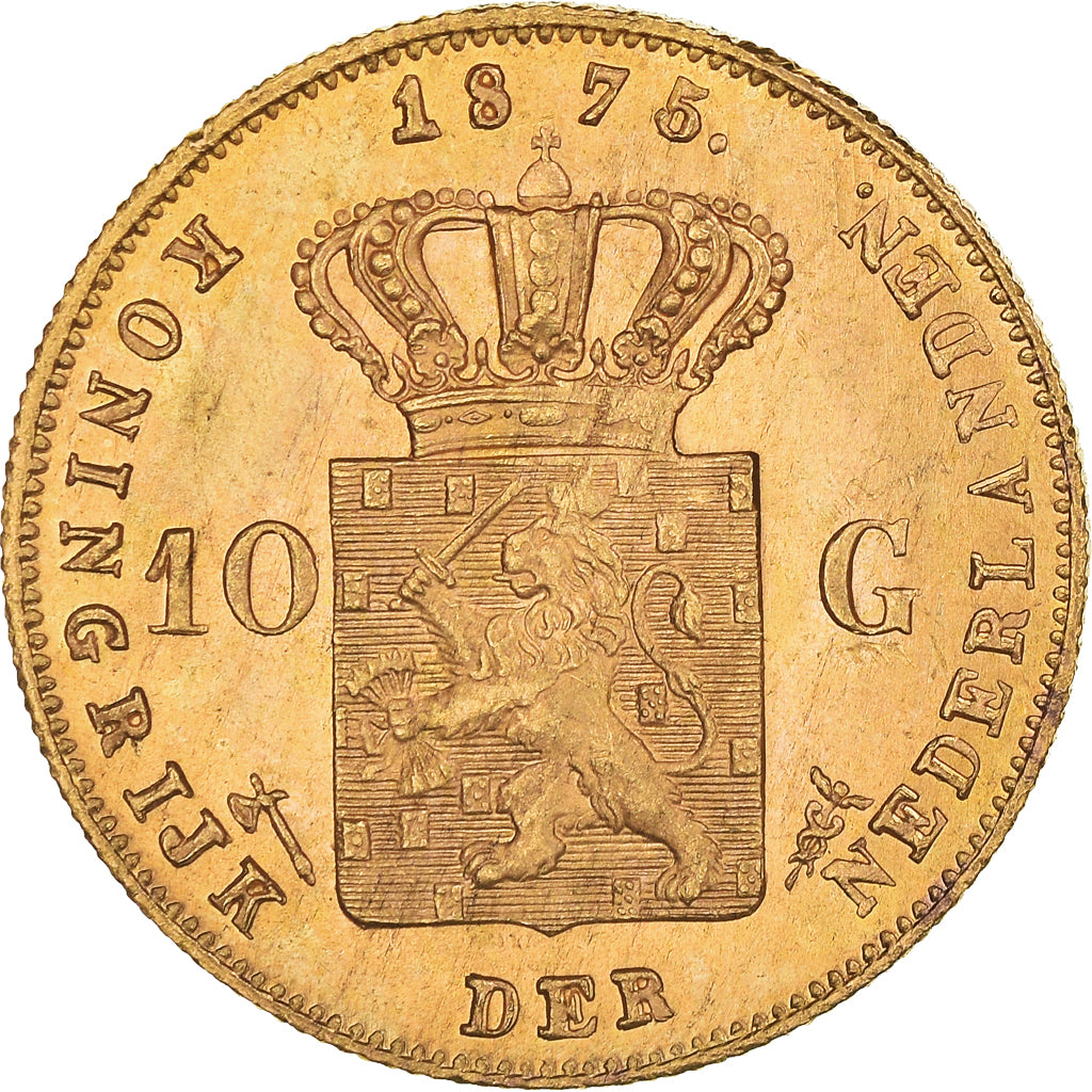 Monnaie, Pays-Bas, William III, 10 Gulden, 1875, SPL, Or, KM:105