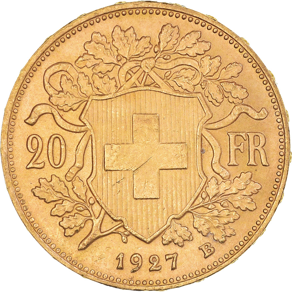 Moneda, Suiza, 20 Francs, 1927, Bern, EBC+, Oro, KM:35.1