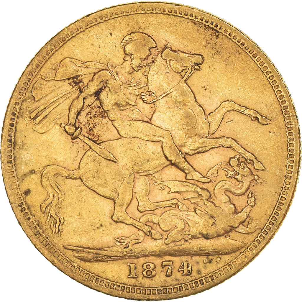 Coin, Australia, Victoria, Sovereign, 1874, Sydney, EF(40-45), Gold, KM:7